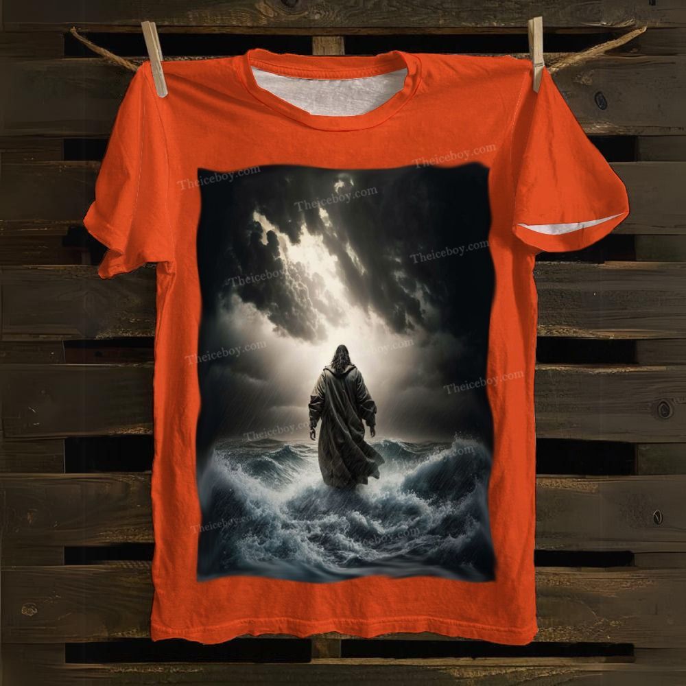 Jesus Walking on the Sea Cotton T-shirt