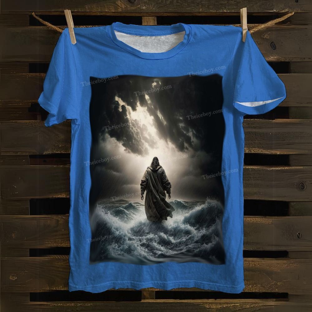Jesus Walking on the Sea Cotton T-shirt
