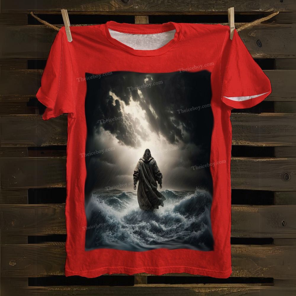 Jesus Walking on the Sea Cotton T-shirt
