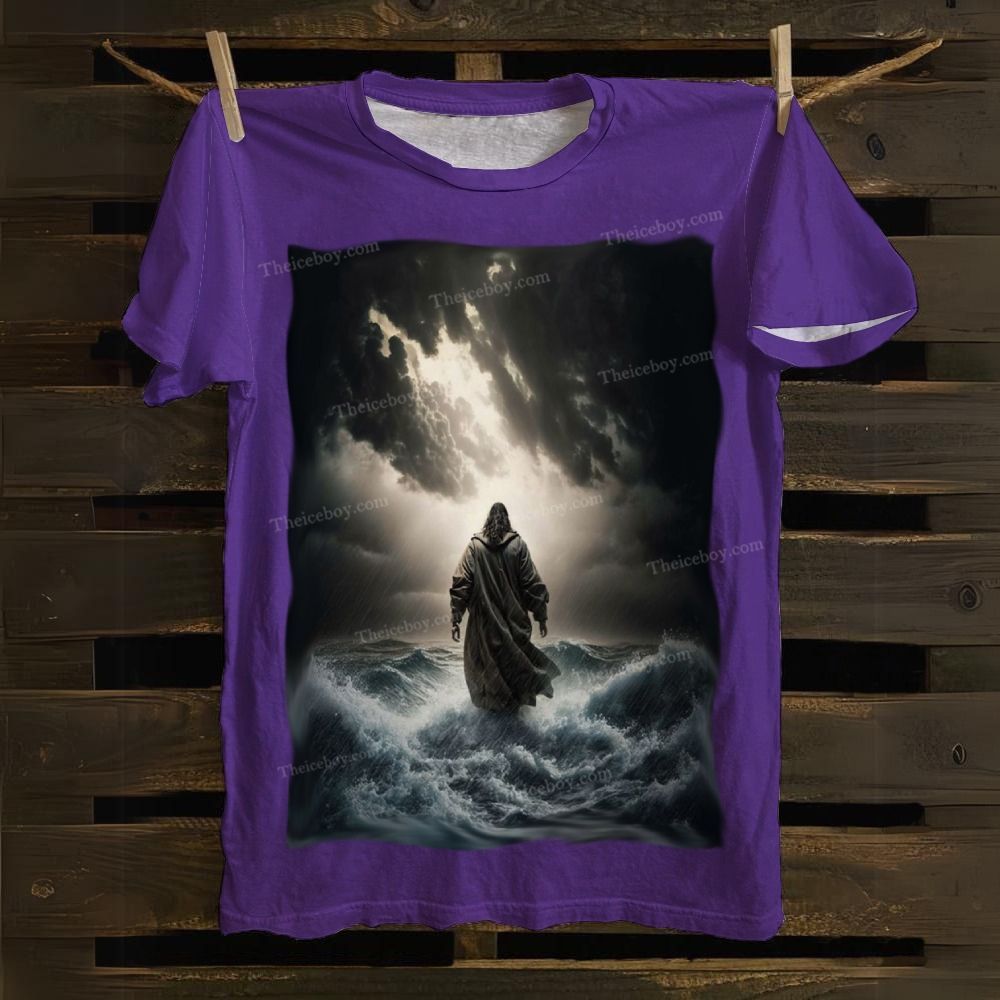 Jesus Walking on the Sea Cotton T-shirt
