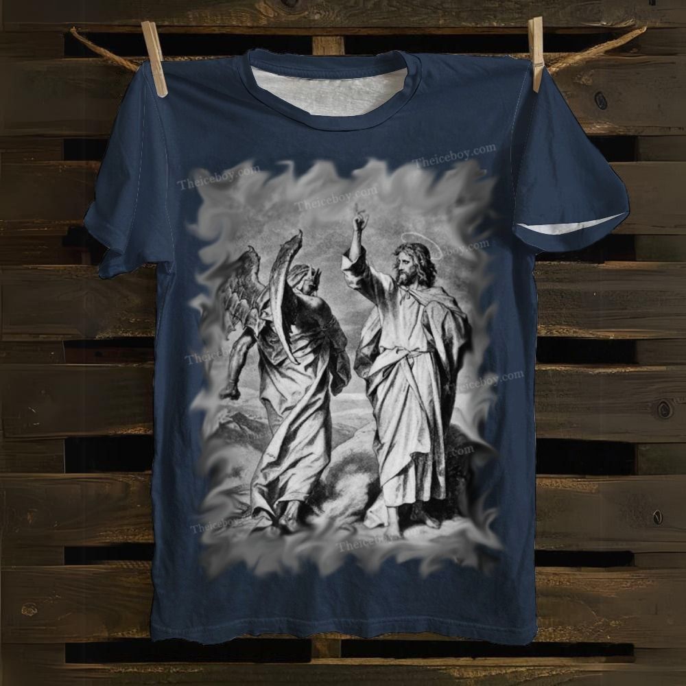 Jesus and the Devil Cotton T-shirt