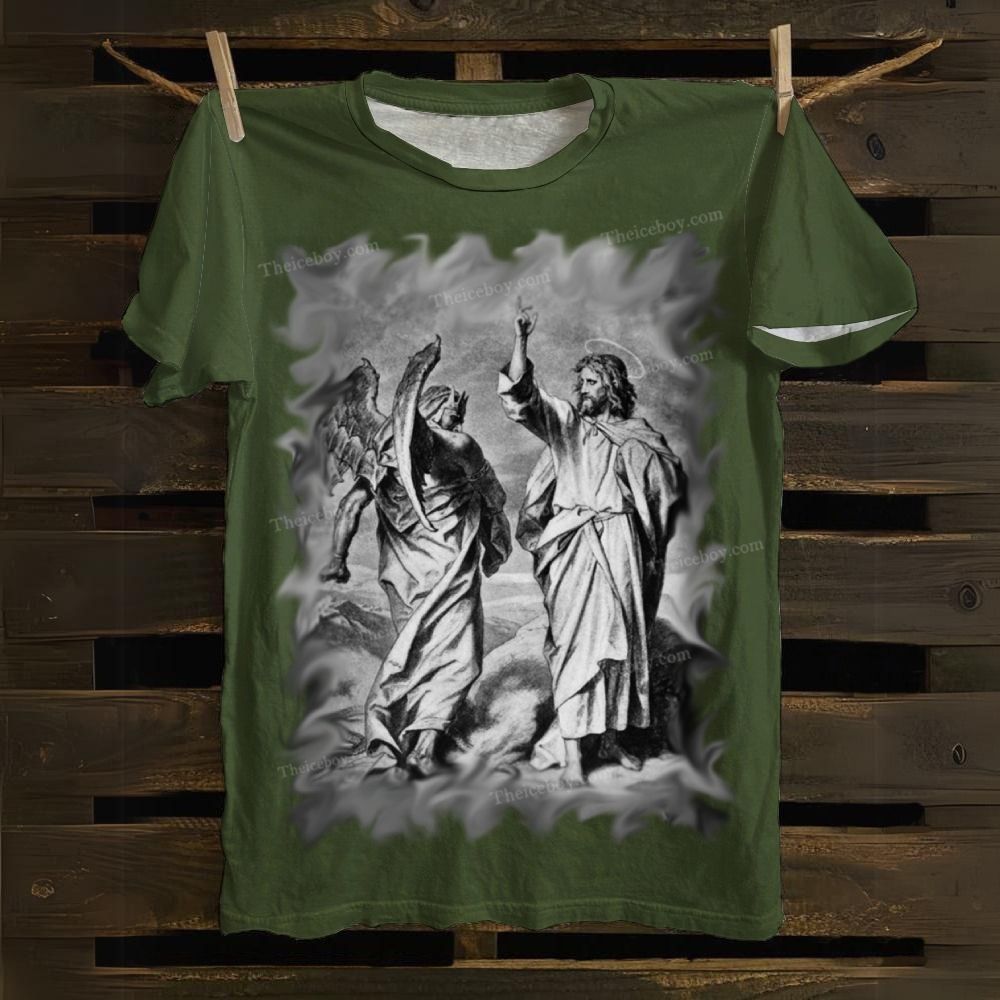 Jesus and the Devil Cotton T-shirt