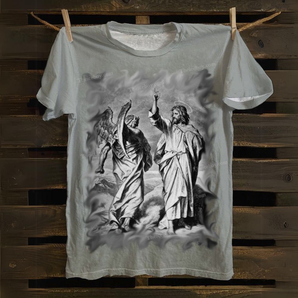 Jesus and the Devil Cotton T-shirt