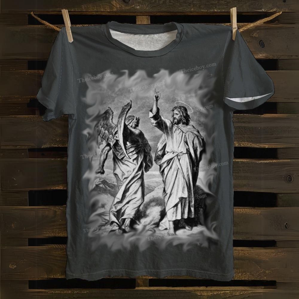 Jesus and the Devil Cotton T-shirt