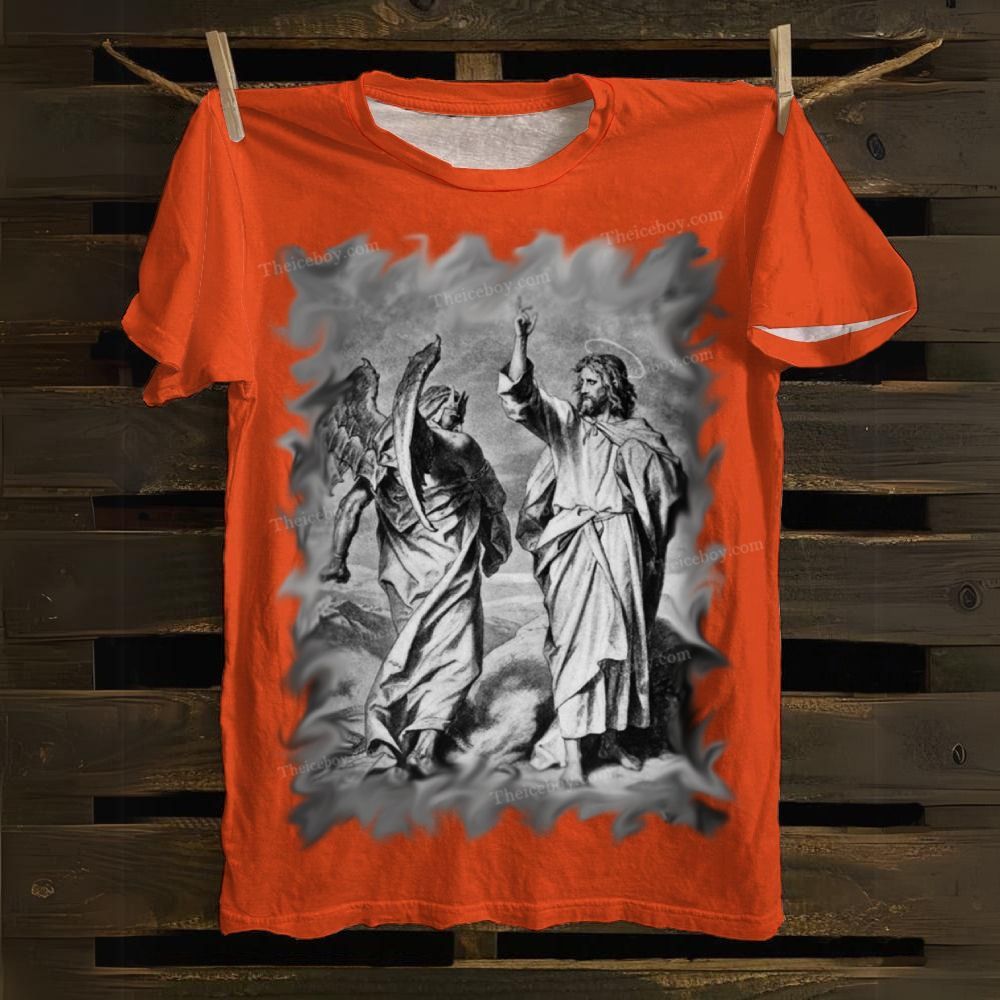 Jesus and the Devil Cotton T-shirt