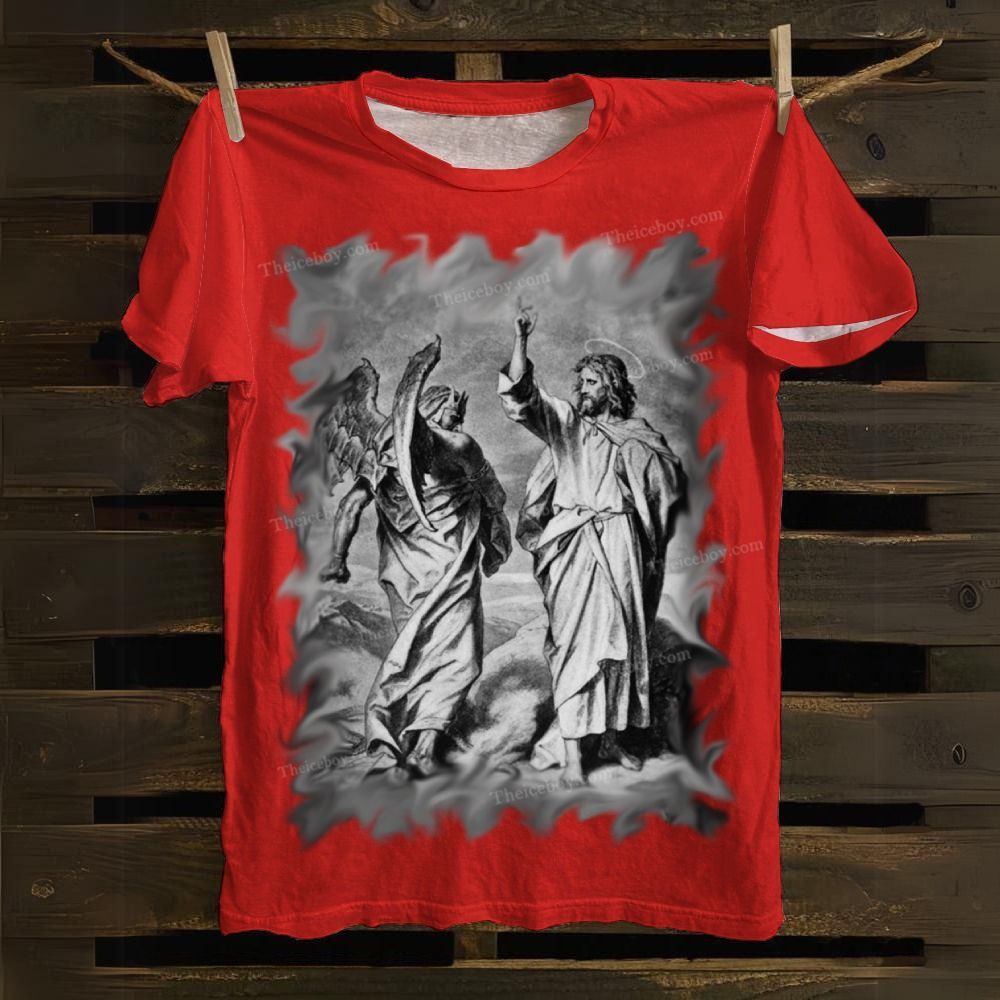 Jesus and the Devil Cotton T-shirt