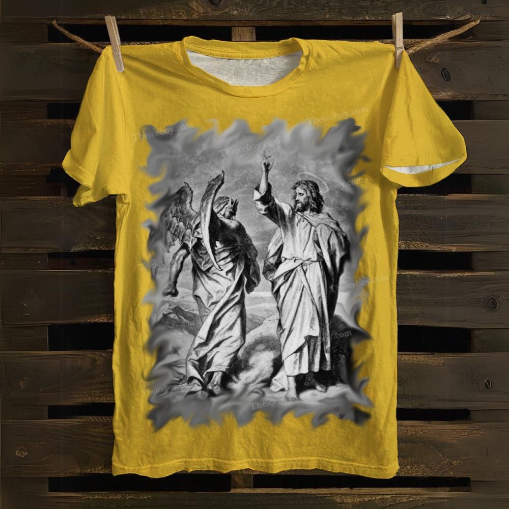 Jesus and the Devil Cotton T-shirt