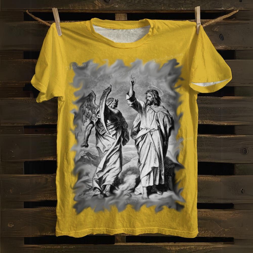 Jesus and the Devil Cotton T-shirt