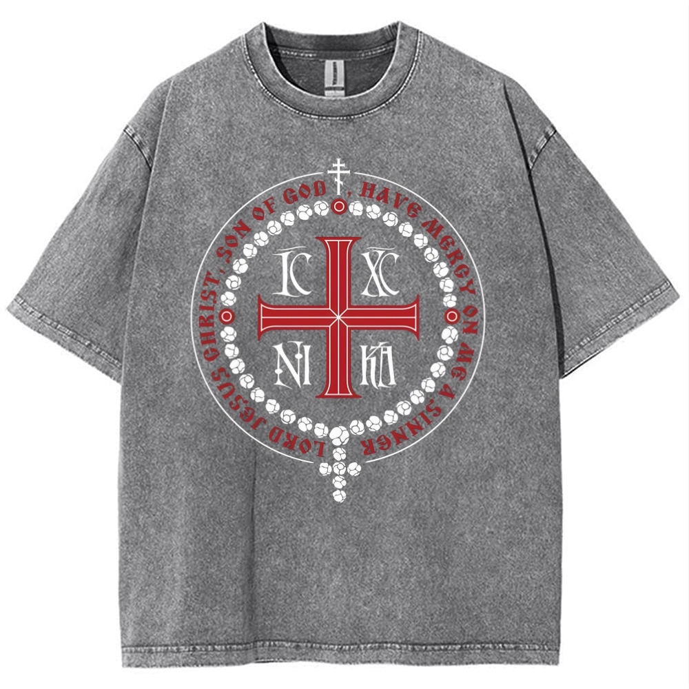 IC XC NI KA Snowflake Vintage Cotton T-Shirt