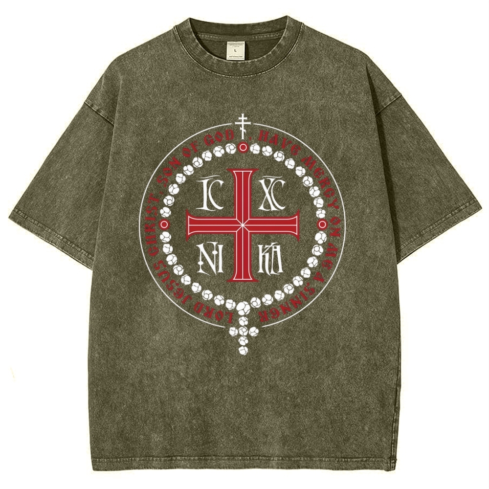 IC XC NI KA Snowflake Vintage Cotton T-Shirt