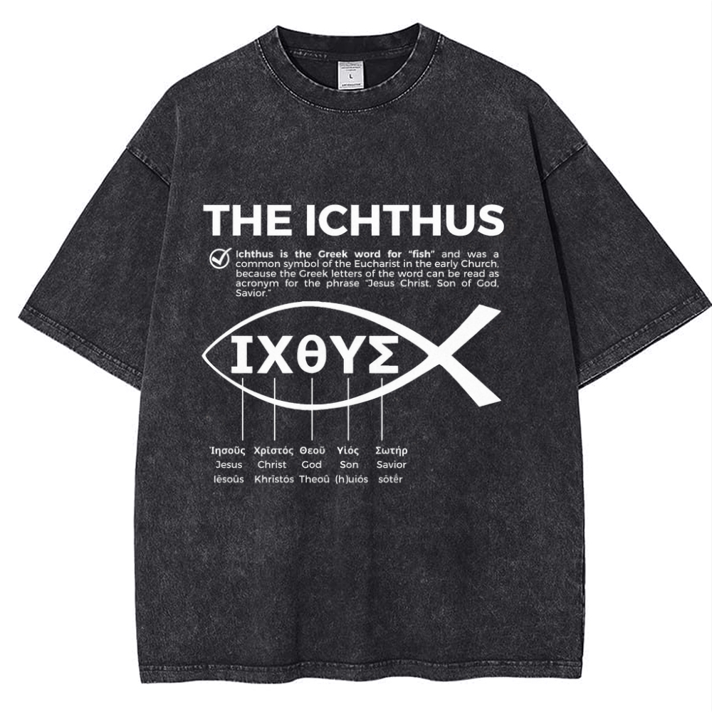 The Ichthus Snowflake Vintage Cotton T-Shirt