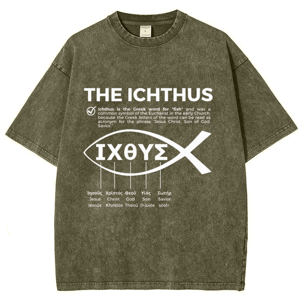 The Ichthus Snowflake Vintage Cotton T-Shirt