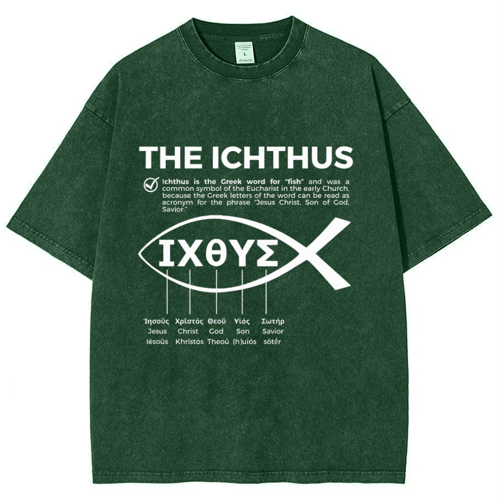 The Ichthus Snowflake Vintage Cotton T-Shirt