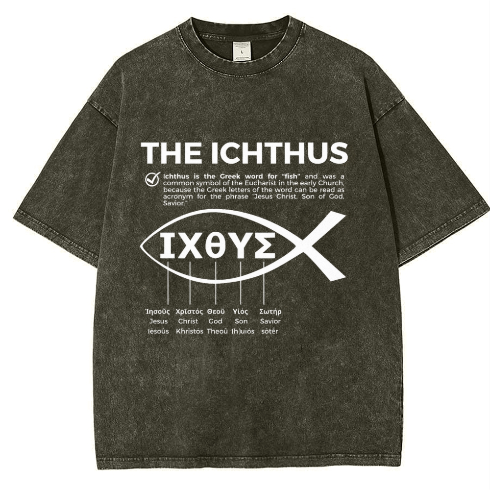 The Ichthus Snowflake Vintage Cotton T-Shirt