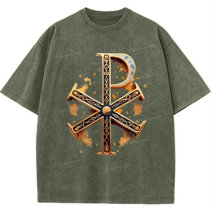 A Ω Snowflake Vintage Cotton T-Shirt