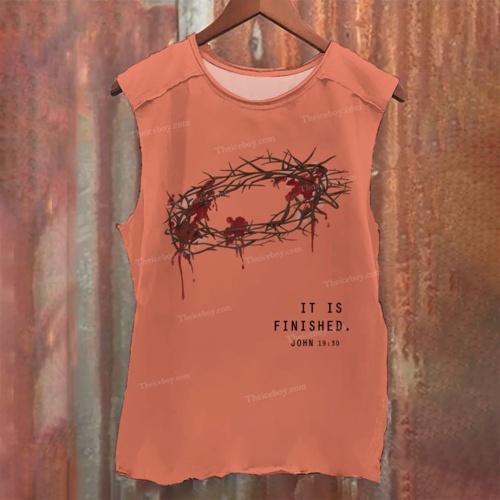 It Is Finished John 19:30 Vintage Washed Tank Top