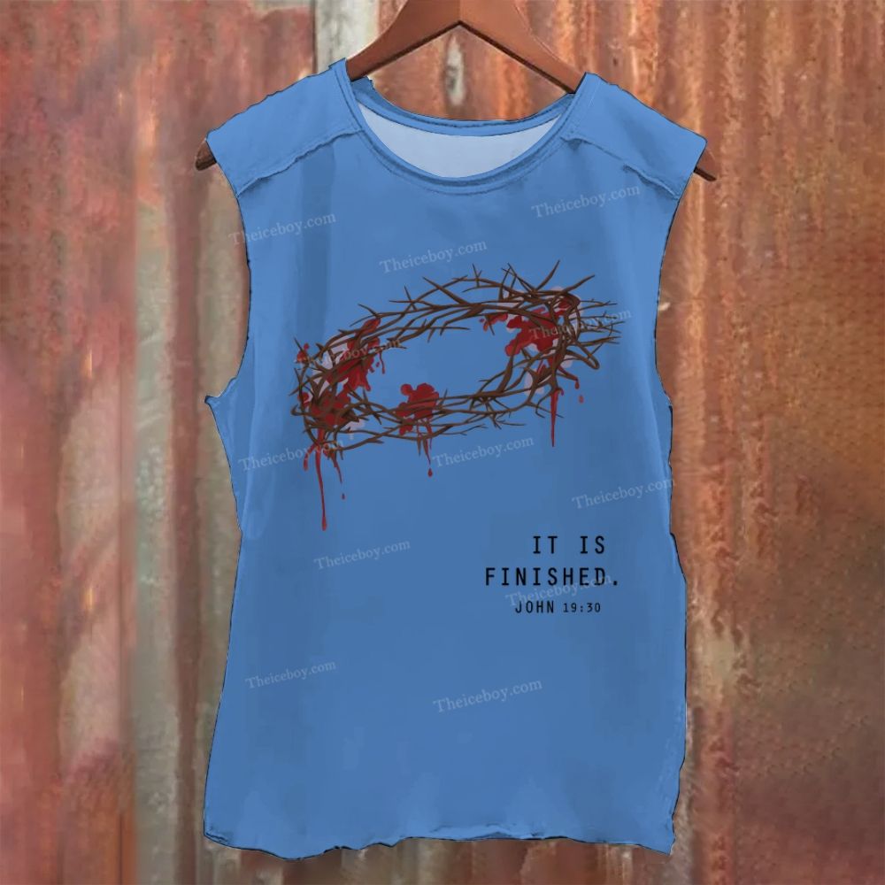 It Is Finished John 19:30 Vintage Washed Tank Top