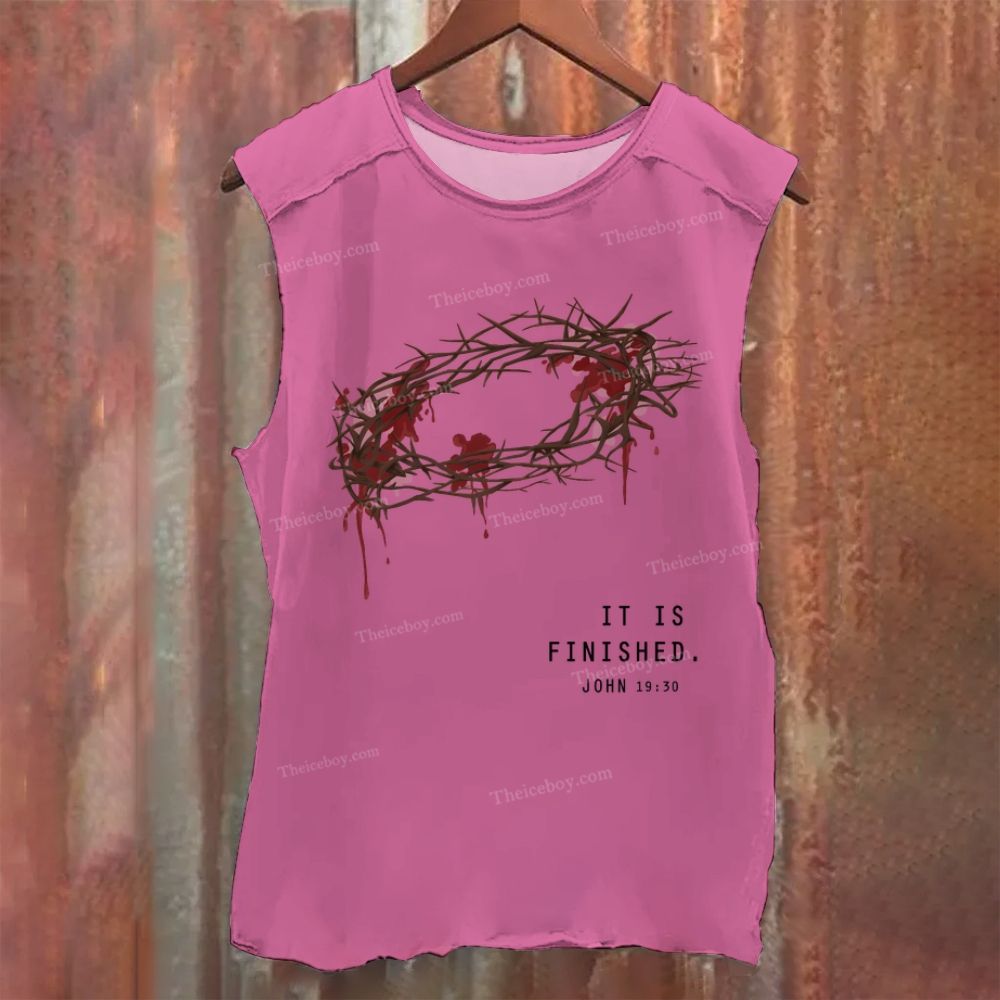 It Is Finished John 19:30 Vintage Washed Tank Top