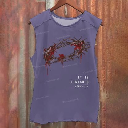 It Is Finished John 19:30 Vintage Washed Tank Top