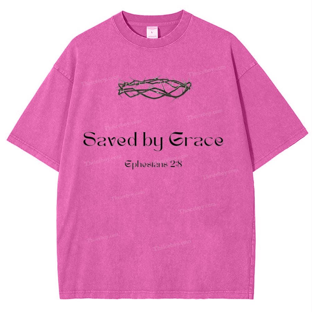 Saved By Grace Ephesians 2:8 Snowflake Vintage Cotton T-Shirt