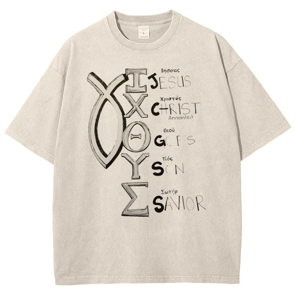 Jesus Christ Snowflake Vintage Cotton T-Shirt