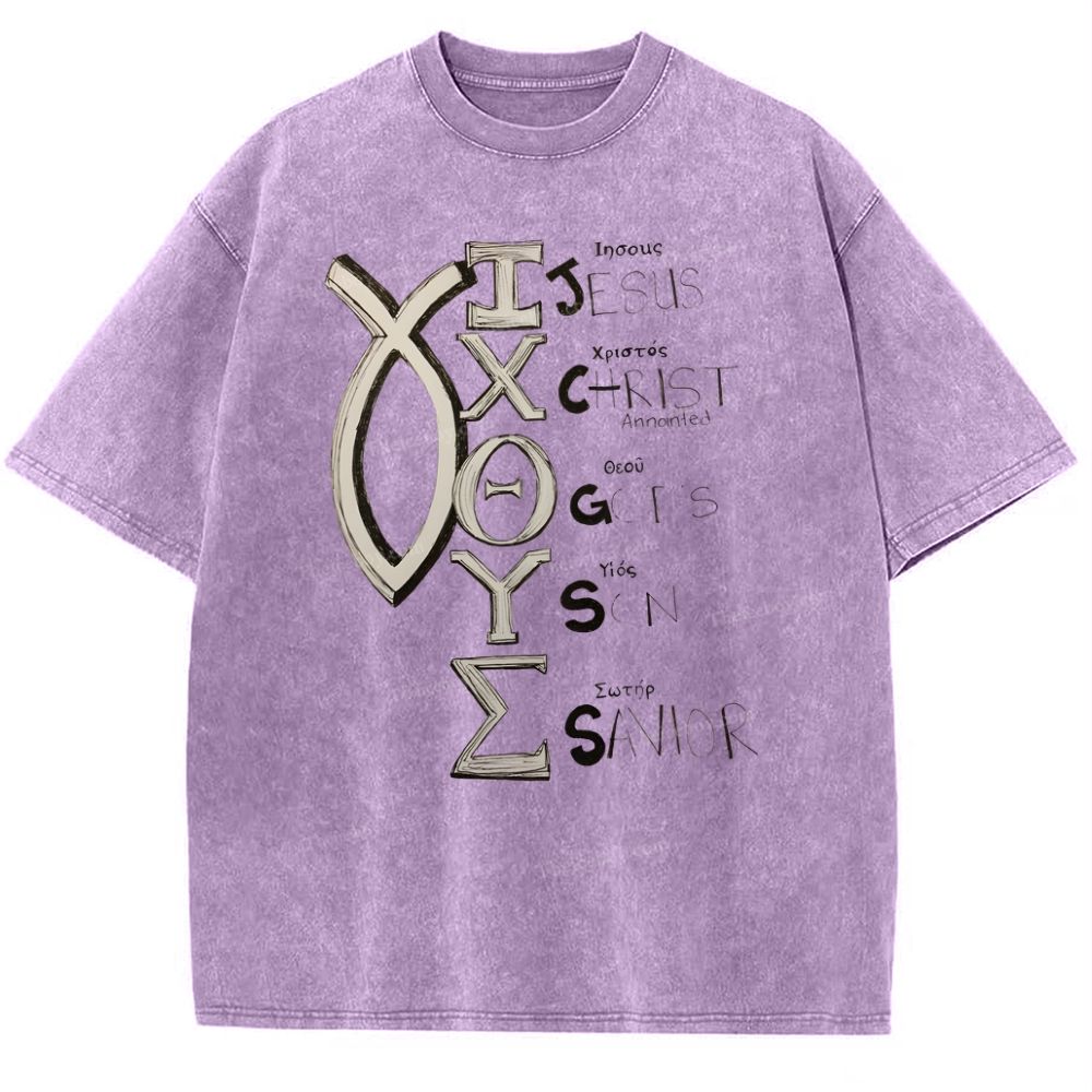 Jesus Christ Snowflake Vintage Cotton T-Shirt