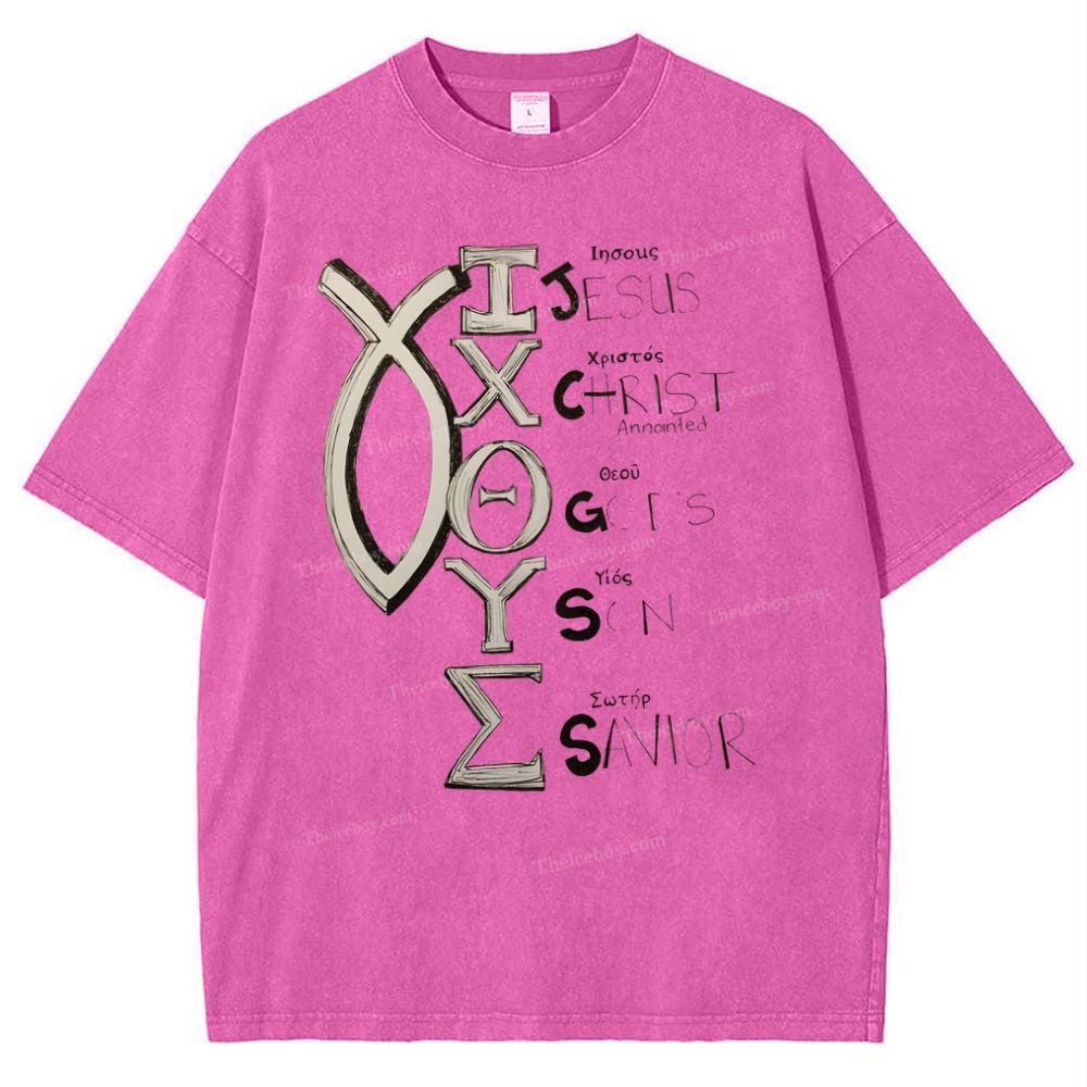 Jesus Christ Snowflake Vintage Cotton T-Shirt