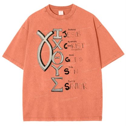 Jesus Christ Snowflake Vintage Cotton T-Shirt