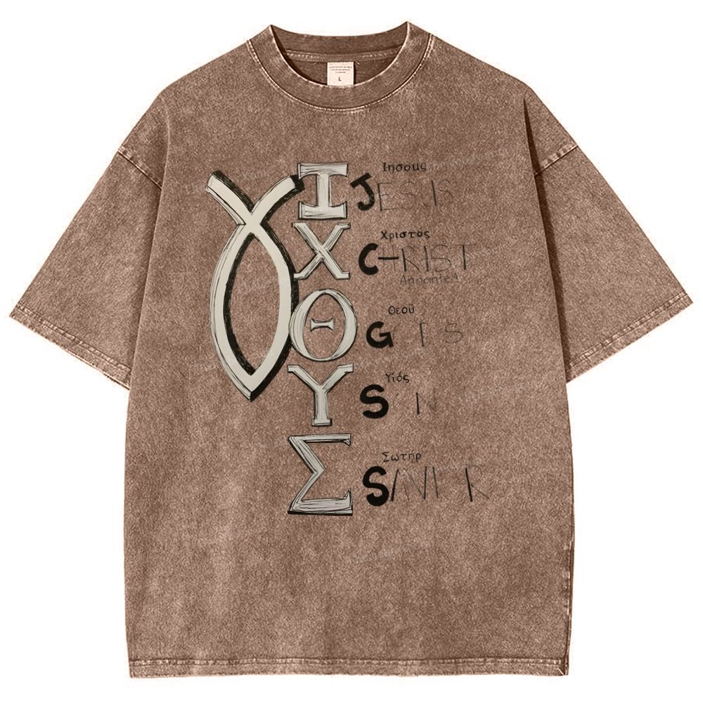 Jesus Christ Snowflake Vintage Cotton T-Shirt