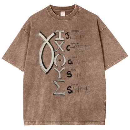 Jesus Christ Snowflake Vintage Cotton T-Shirt