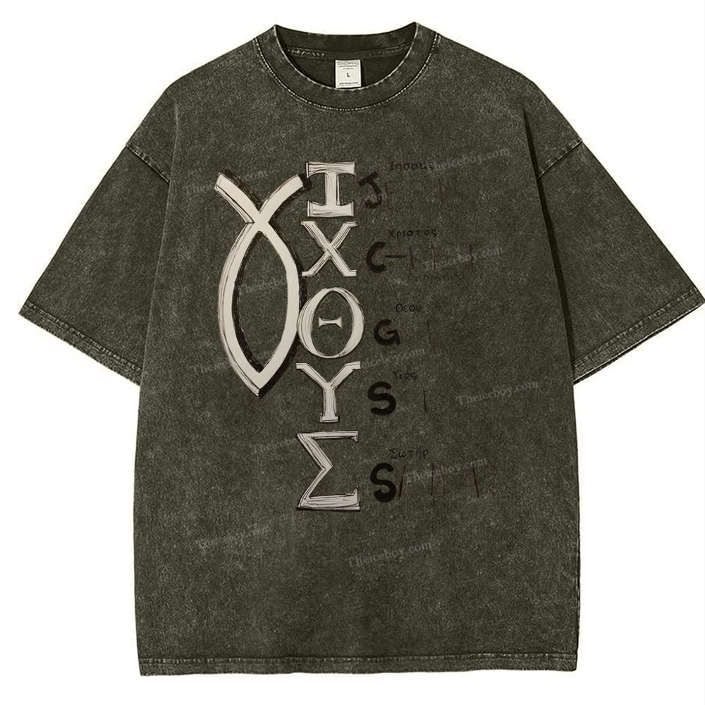 Jesus Christ Snowflake Vintage Cotton T-Shirt