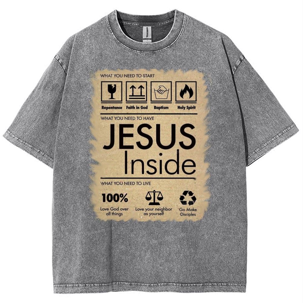 Lettering Pattern Snowflake Vintage Cotton T-Shirt