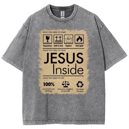 Lettering Pattern Snowflake Vintage Cotton T-Shirt