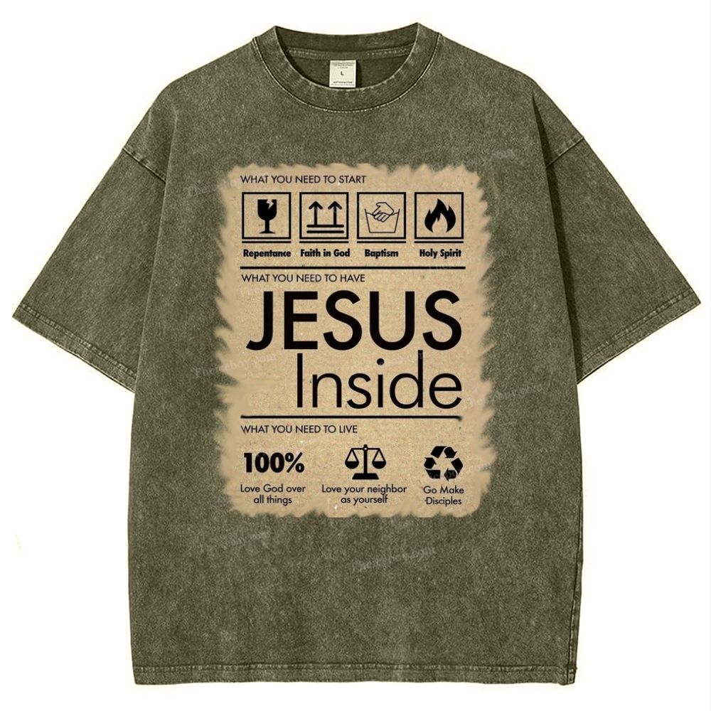 Lettering Pattern Snowflake Vintage Cotton T-Shirt