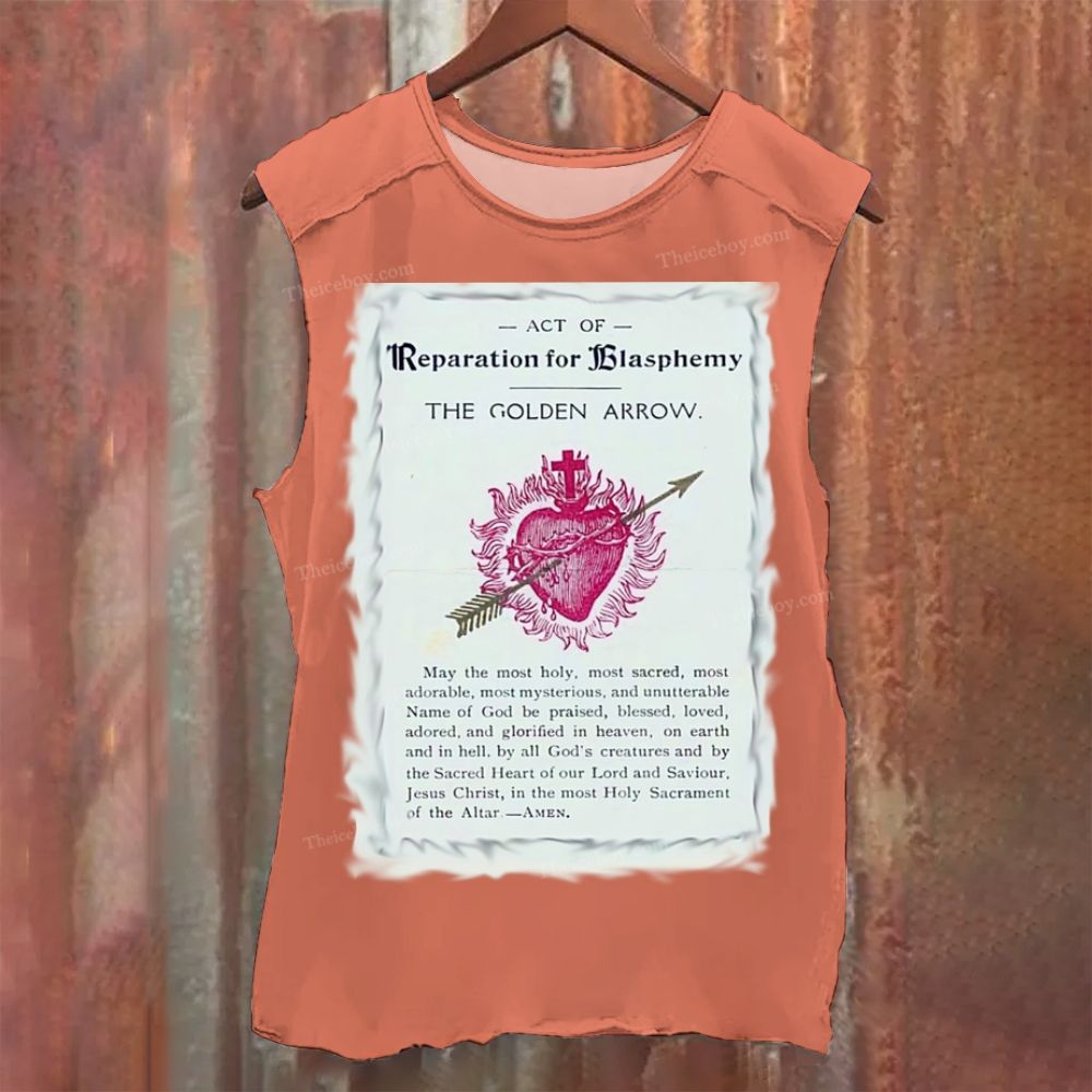 Heart-piercing Pattern Vintage Washed Tank Top