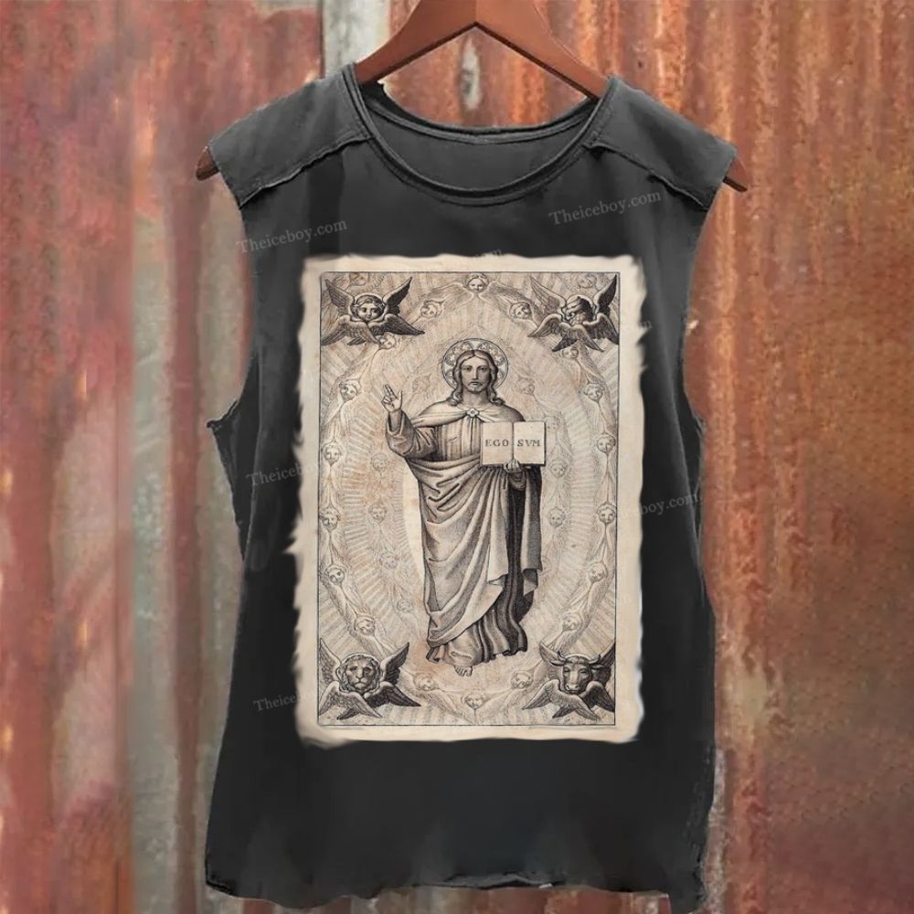 Christian Jesus Elements Vintage Washed Tank Top