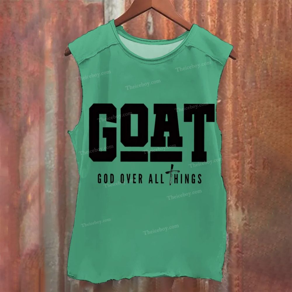 GOAT  Print Vintage Washed Tank Top