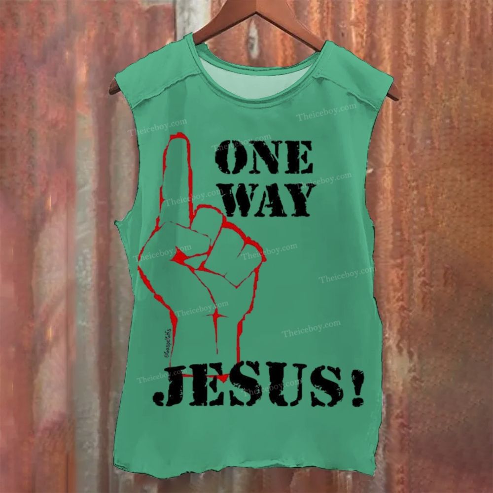 ONE WAY JESUS Vintage Washed Tank Top