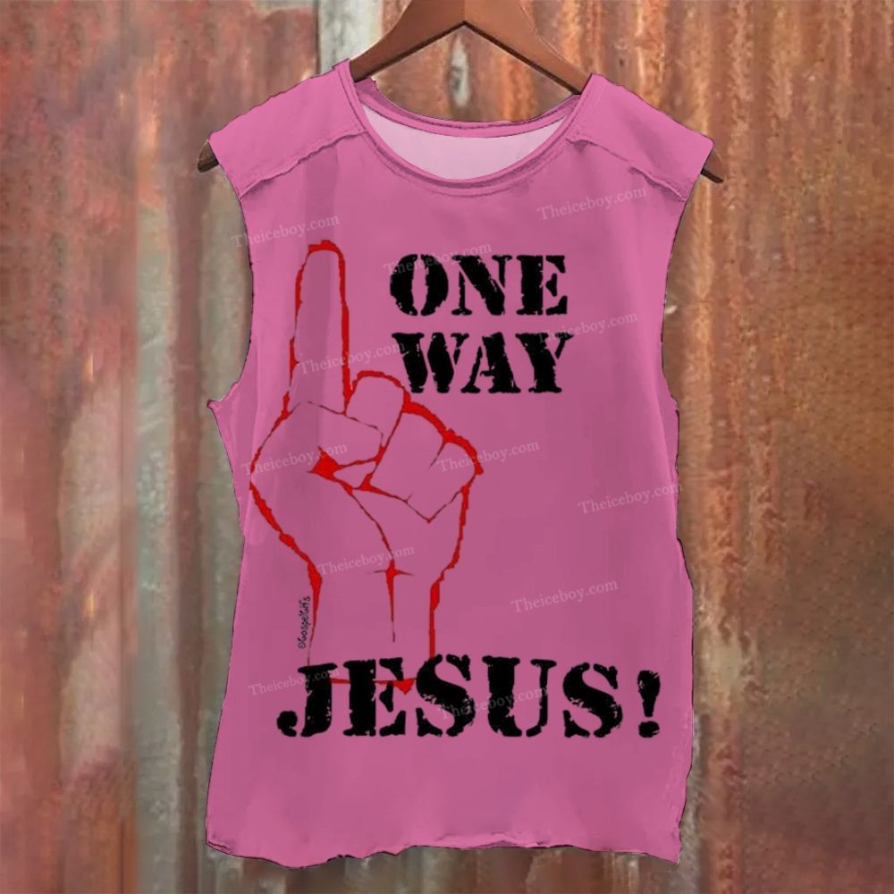 ONE WAY JESUS Vintage Washed Tank Top