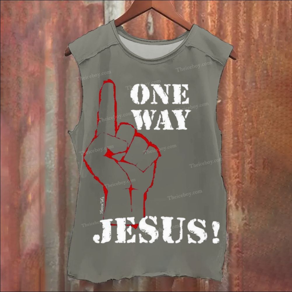 ONE WAY JESUS Vintage Washed Tank Top