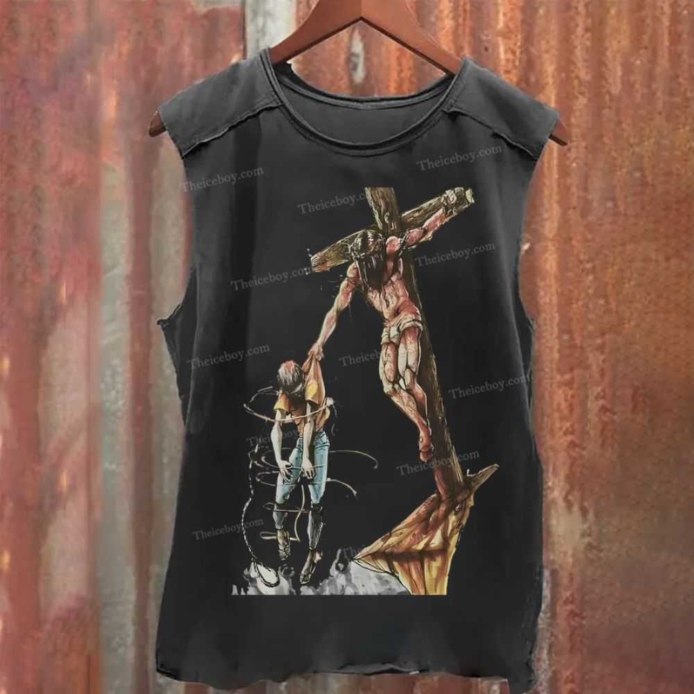 Jesus Saves Vintage Washed Tank Top