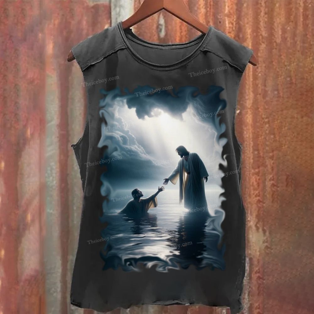 Jesus Saves Vintage Washed Tank Top