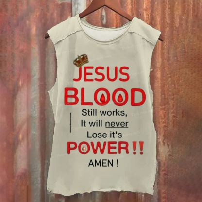 JESUS Blood Vintage Washed Tank Top