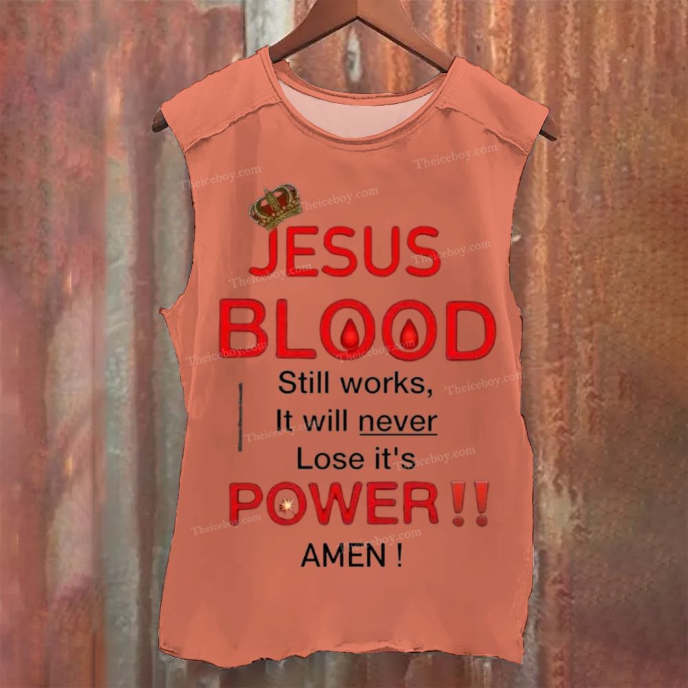 JESUS Blood Vintage Washed Tank Top