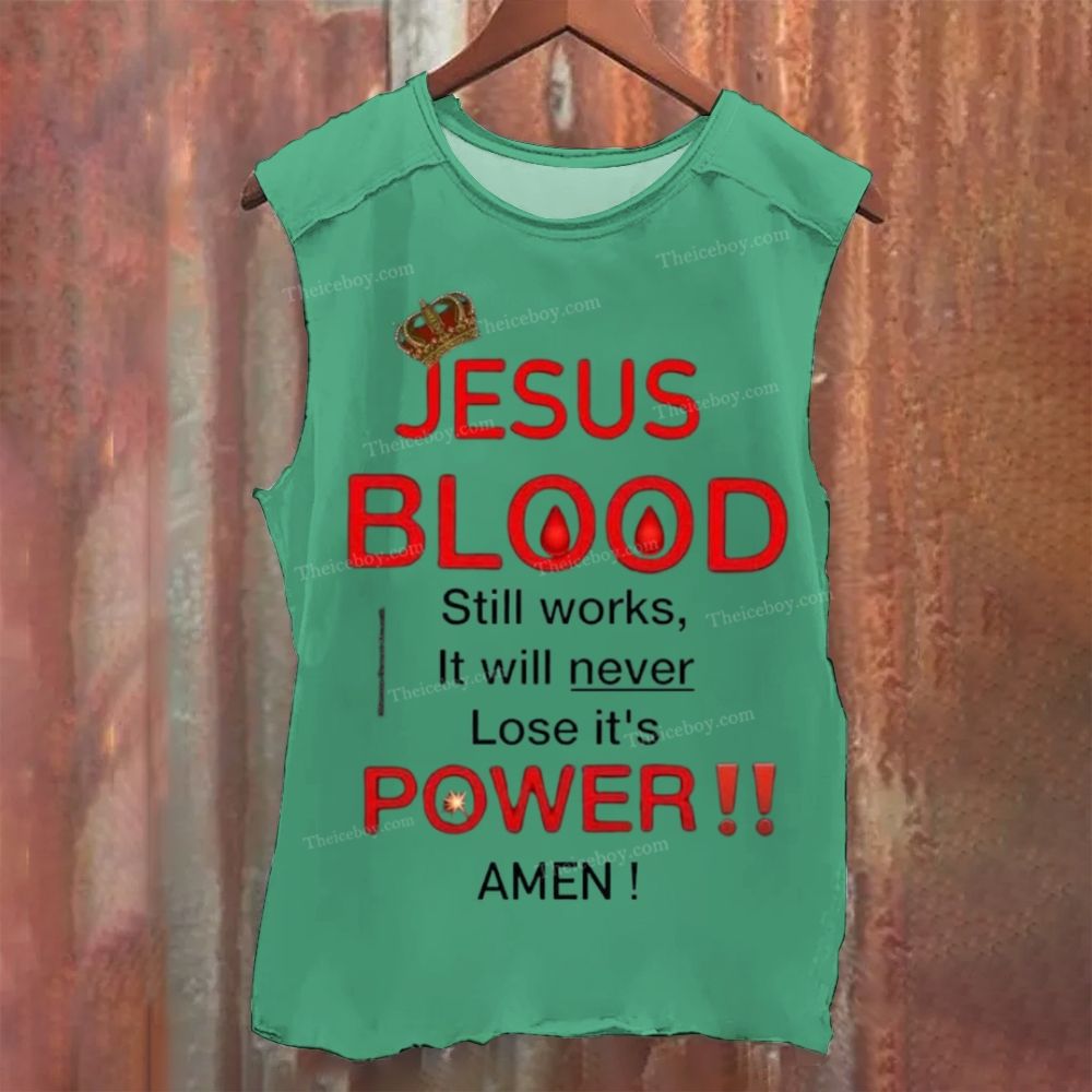 JESUS Blood Vintage Washed Tank Top