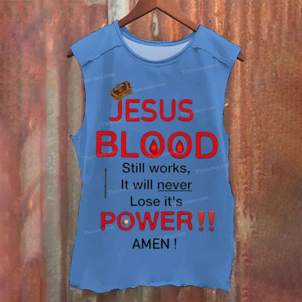 JESUS Blood Vintage Washed Tank Top