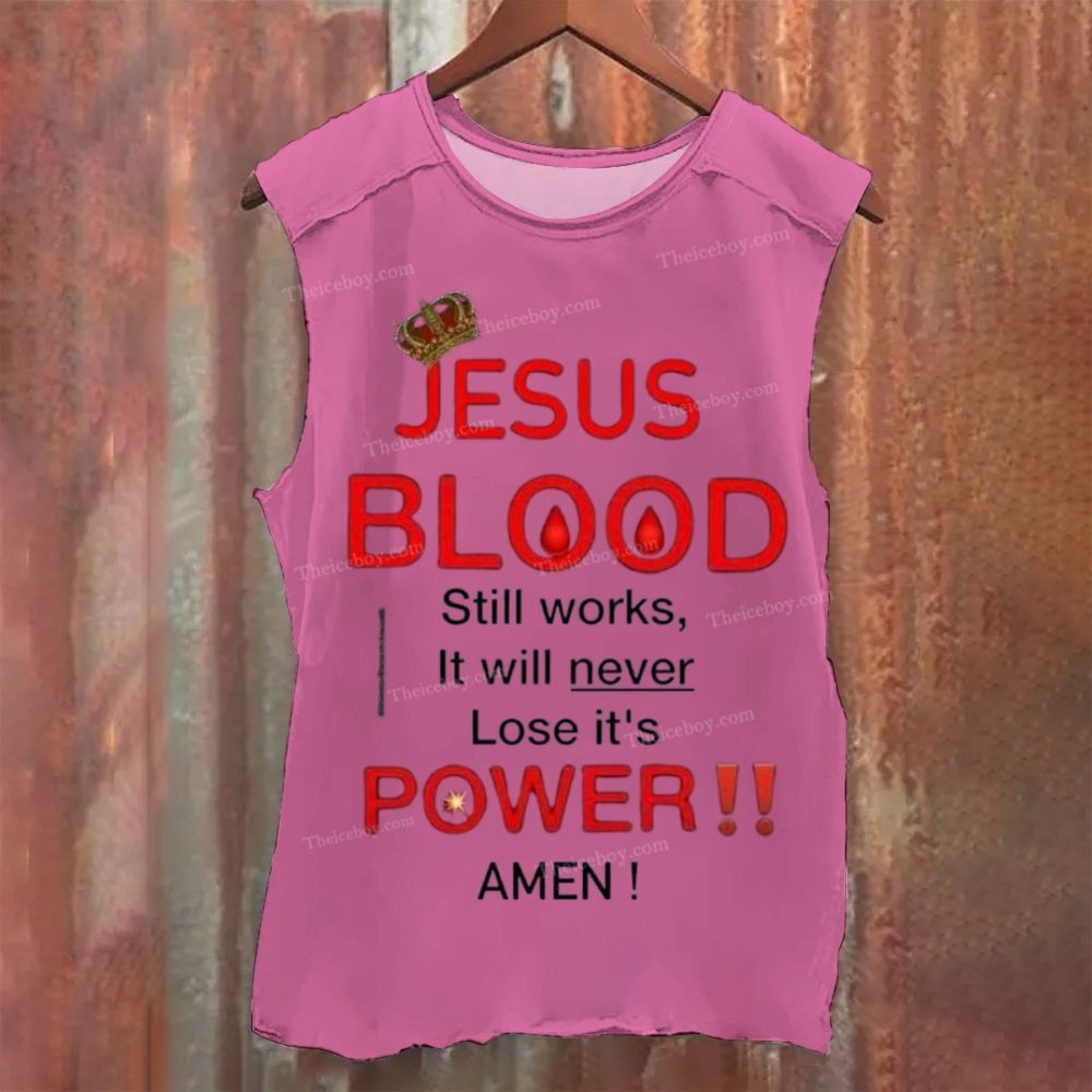 JESUS Blood Vintage Washed Tank Top