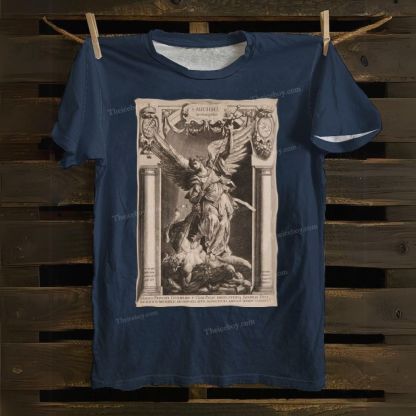 Archangel Defeats The Devil Cotton T-shirt