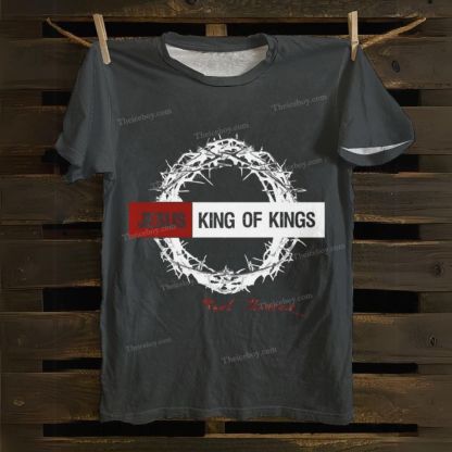 JESUS KING OF KINGS Pattern Cotton T-shirt