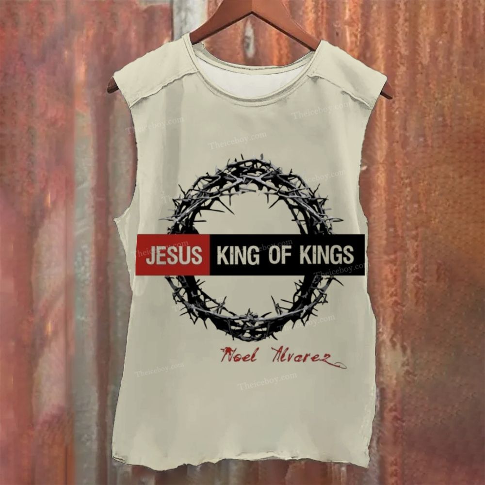 Jesus King Of Kings Casual Vintage Washed Tank Top